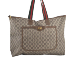 GUCCI Web Sherry Line GG Plus Travel Bag PVC Leather