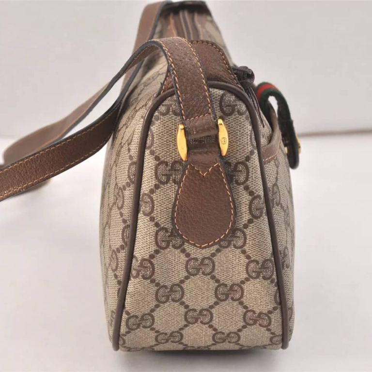 GUCCI Web Sherry Line Shoulder Bag GG PVC Leather