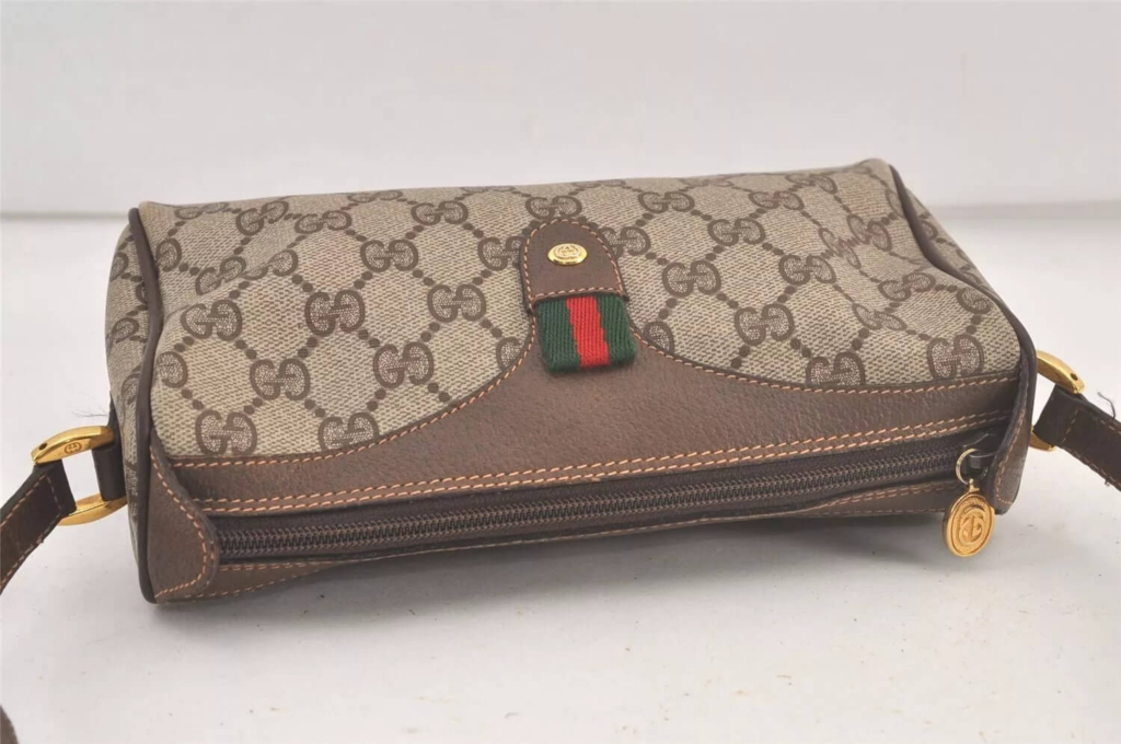 GUCCI Web Sherry Line Shoulder Cross Bag GG PVC Leather