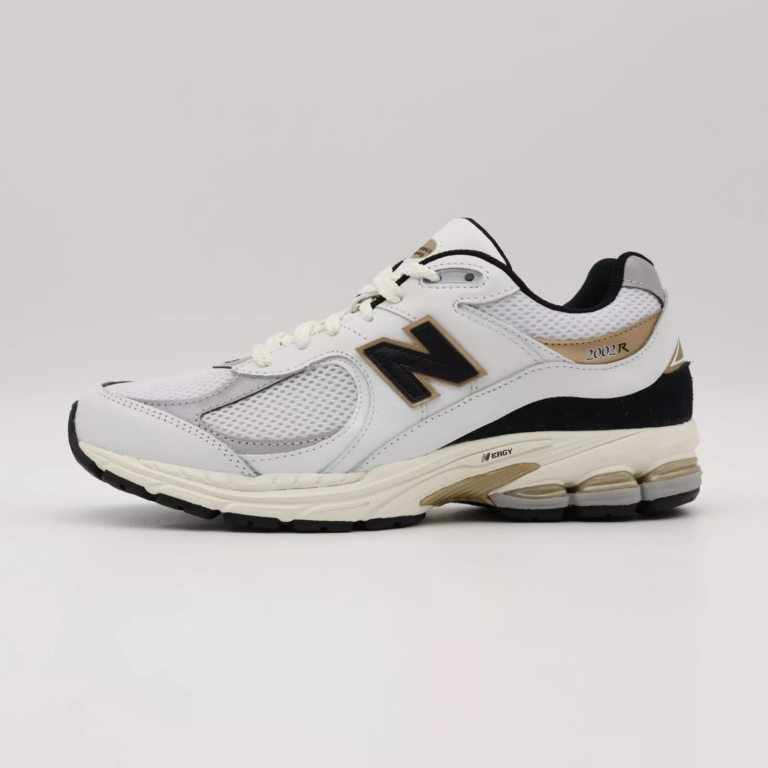 New Balance 2002R White and Gold Metallic