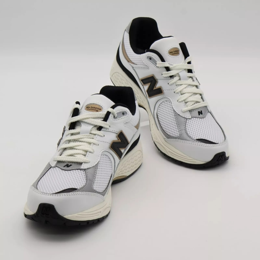 New Balance 2002R White and Gold Metallic