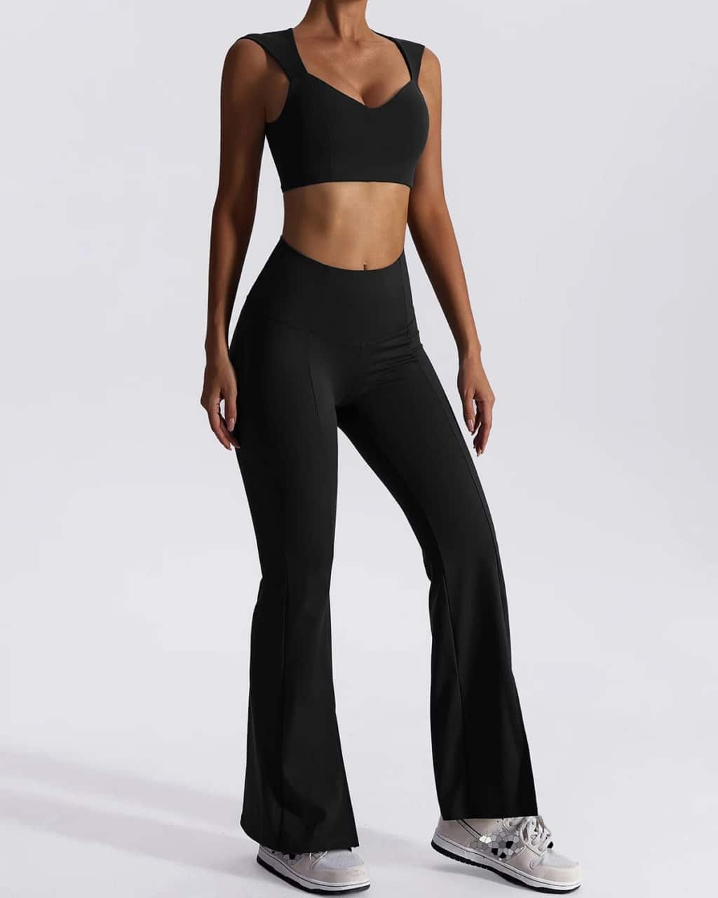 Flared Front-split High-waisted Leggings