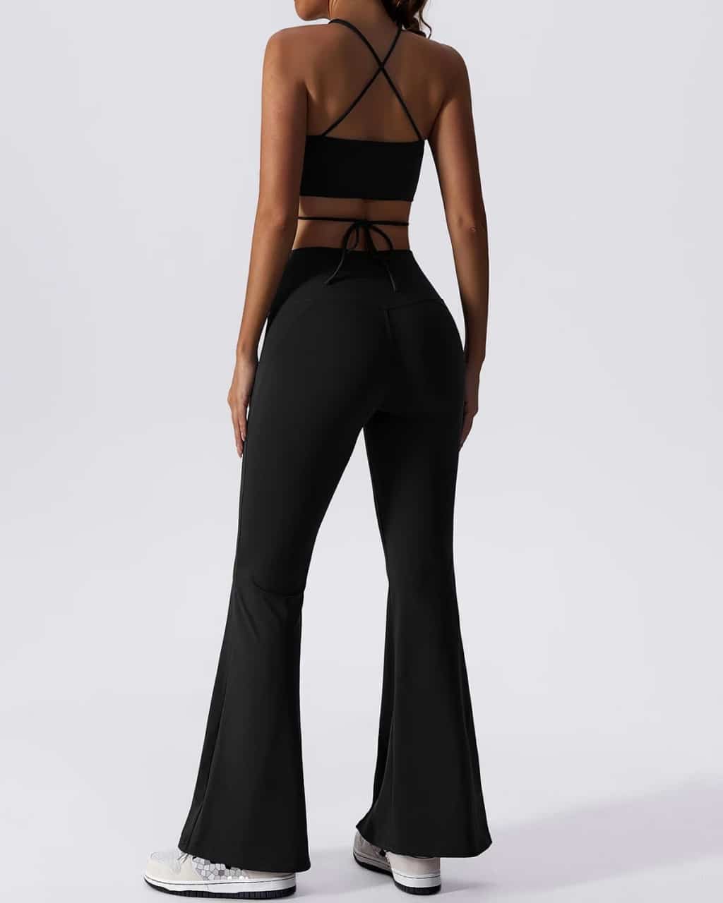 Flared Front-split High-waisted Leggings