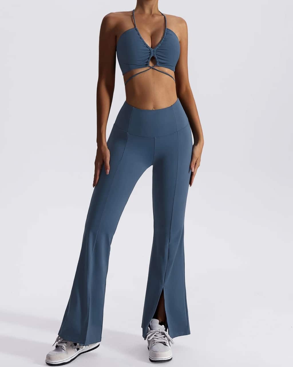 Flared Front-split High-waisted Leggings