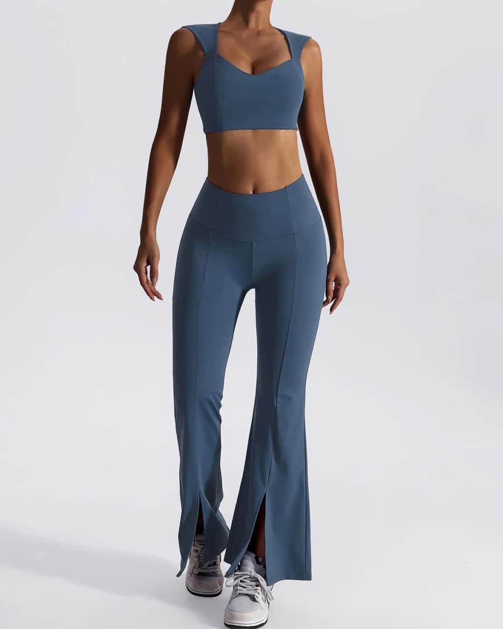 Flared Front-split High-waisted Leggings