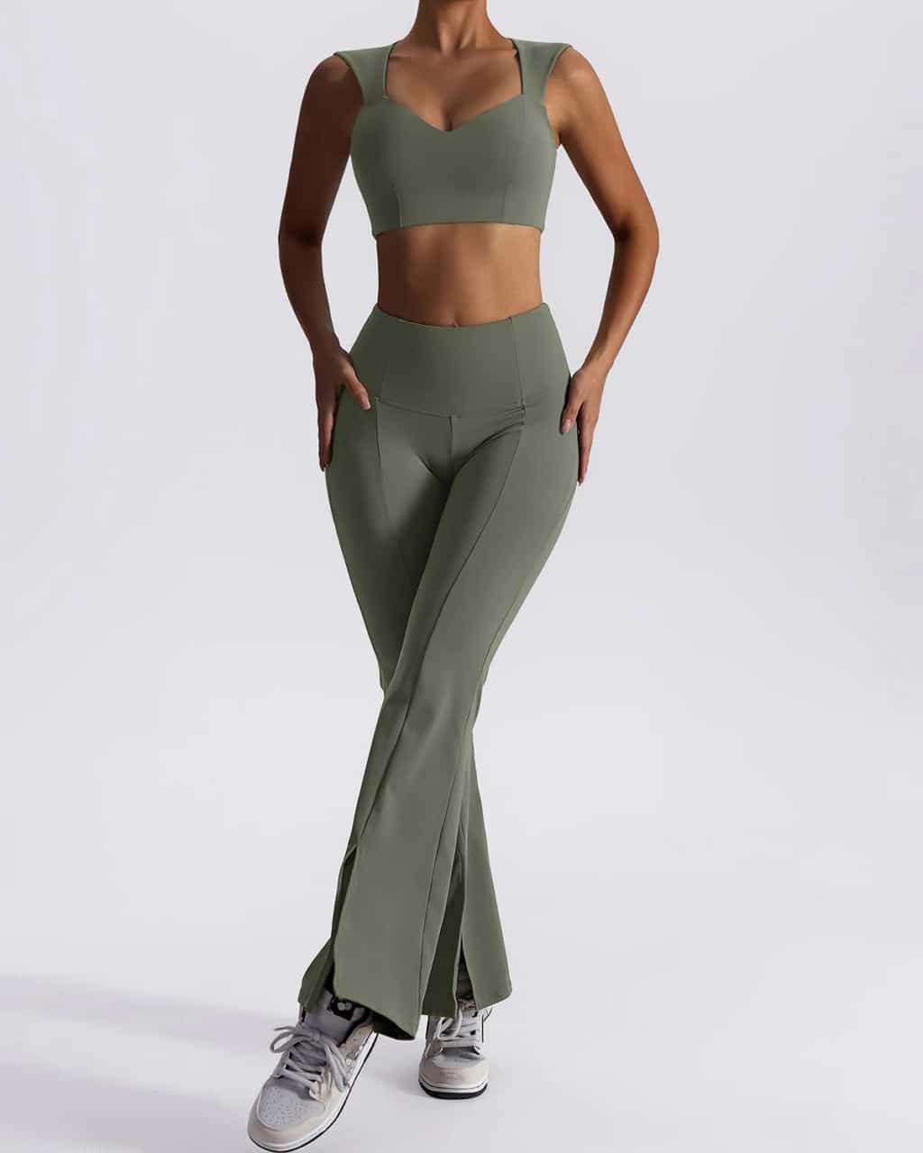 Flared Front-split High-waisted Leggings - Image 8