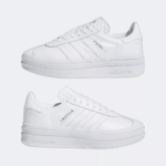 Adidas Gazelle Bold Triple White Womens Sneakers Shoes