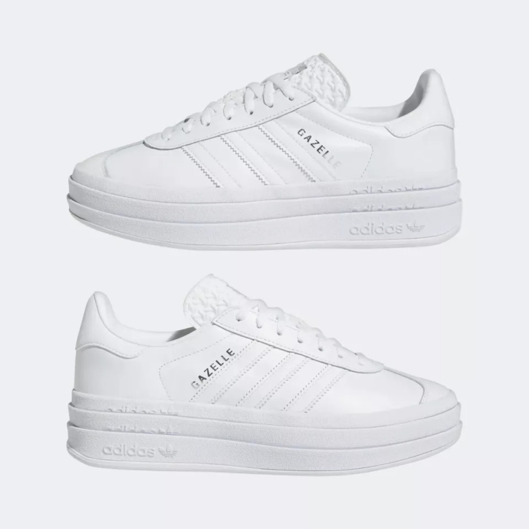 Adidas Gazelle Bold Triple White Womens Sneakers Shoes