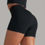 Black High-Rise Corded Short Shorts – Breathable