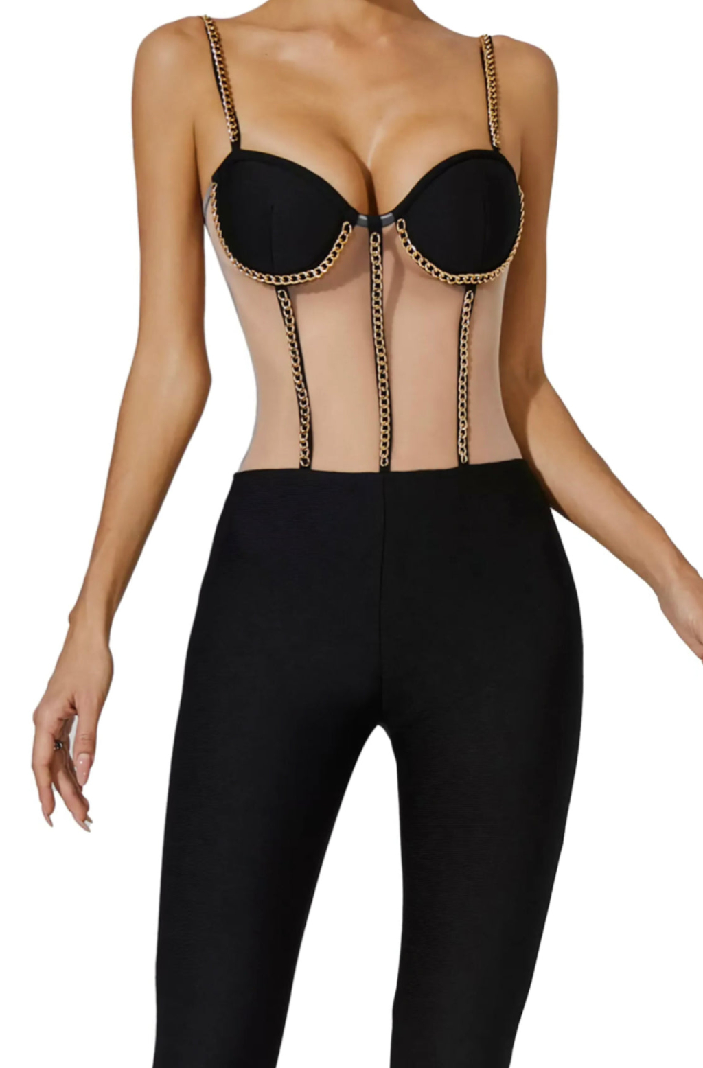 Mesh Flared Jumpsuit