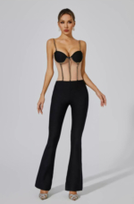 Mesh Flared Jumpsuit