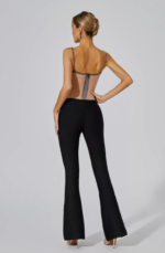 Mesh Flared Jumpsuit