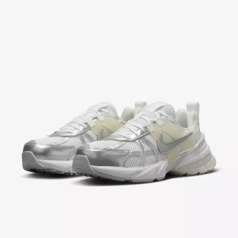 Nike V2K Run Metallic Silver White Womans