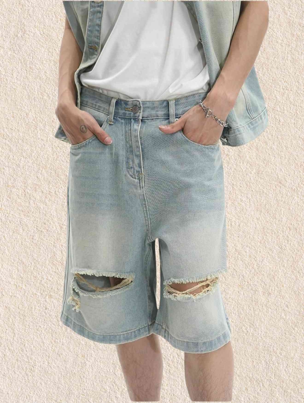 Retro Washed Ripped Jorts