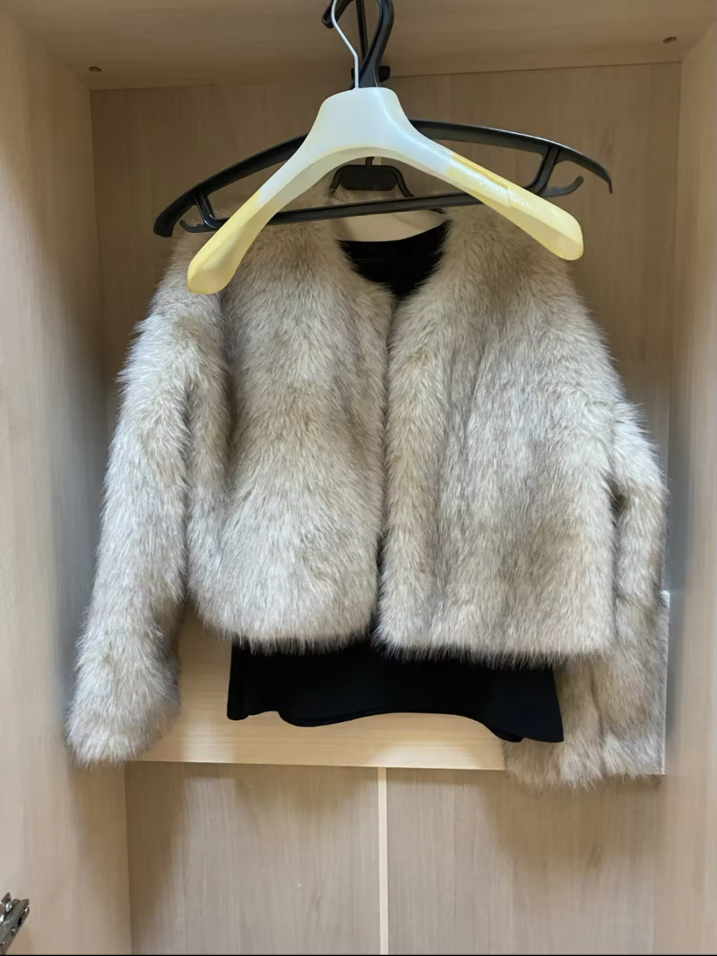 Light brown fur faux coat