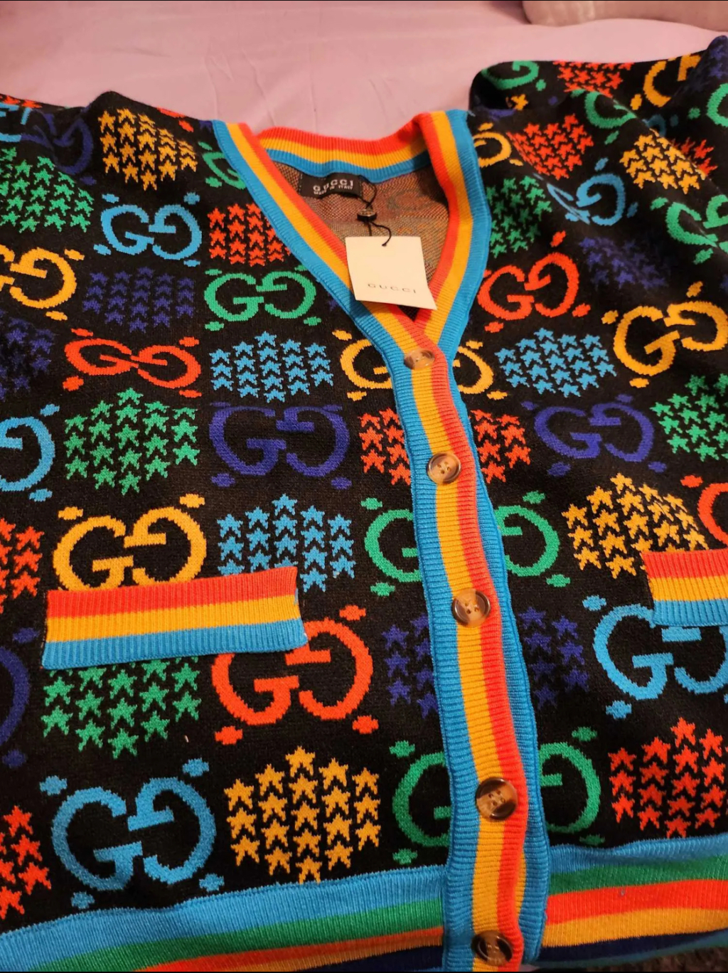 Gucci multicoloured buttoned cardigan (unisex) - Image 2