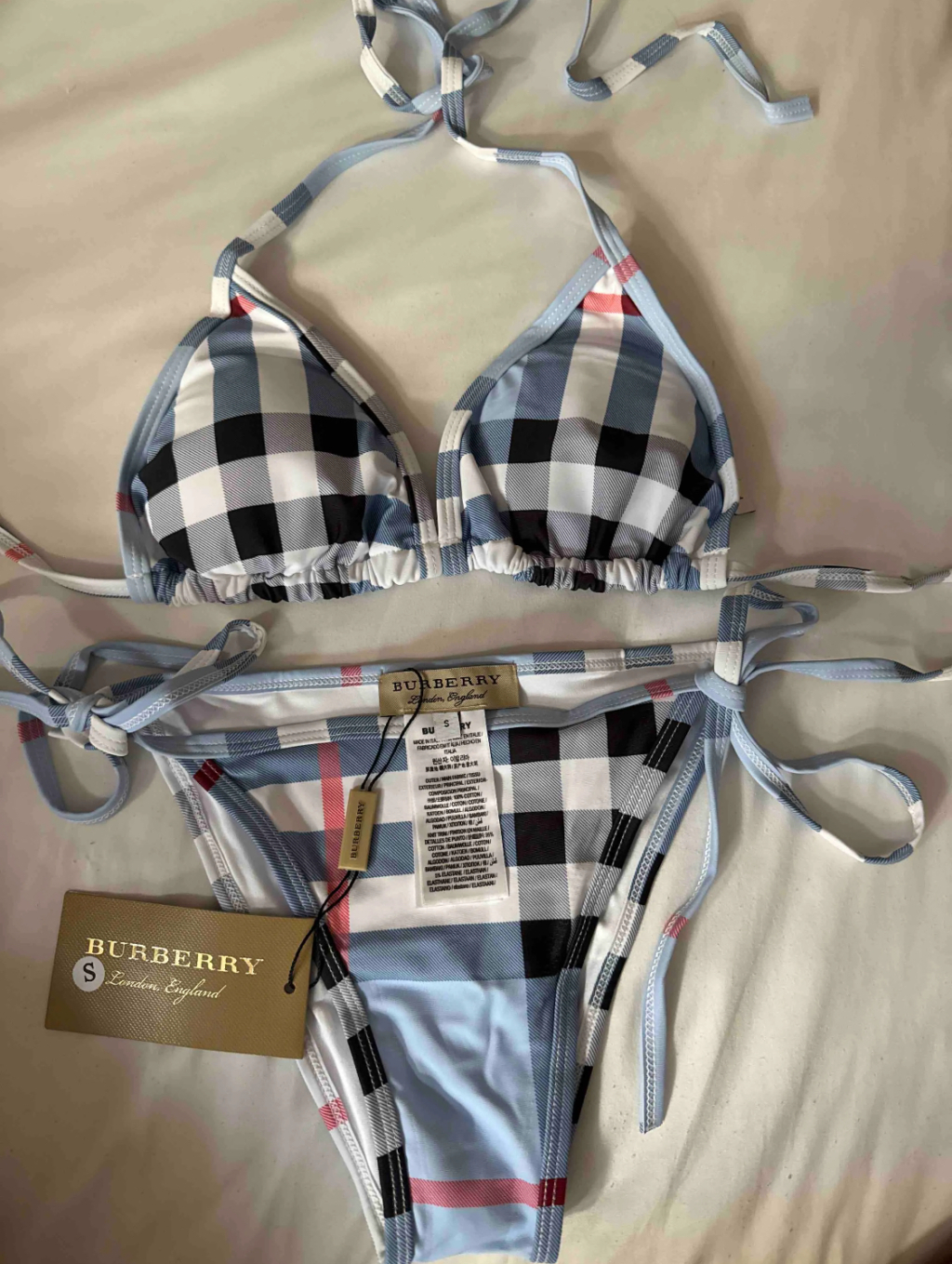 Woman’s Burberry bikini set (light blue)