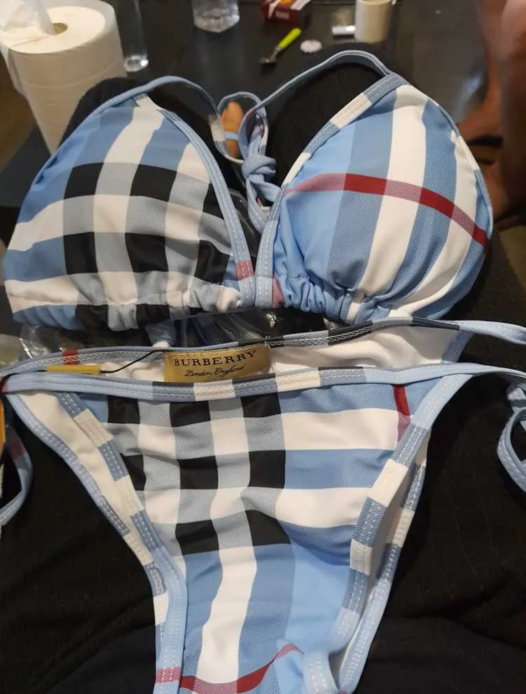 Woman’s Burberry bikini set (light blue) - Image 2